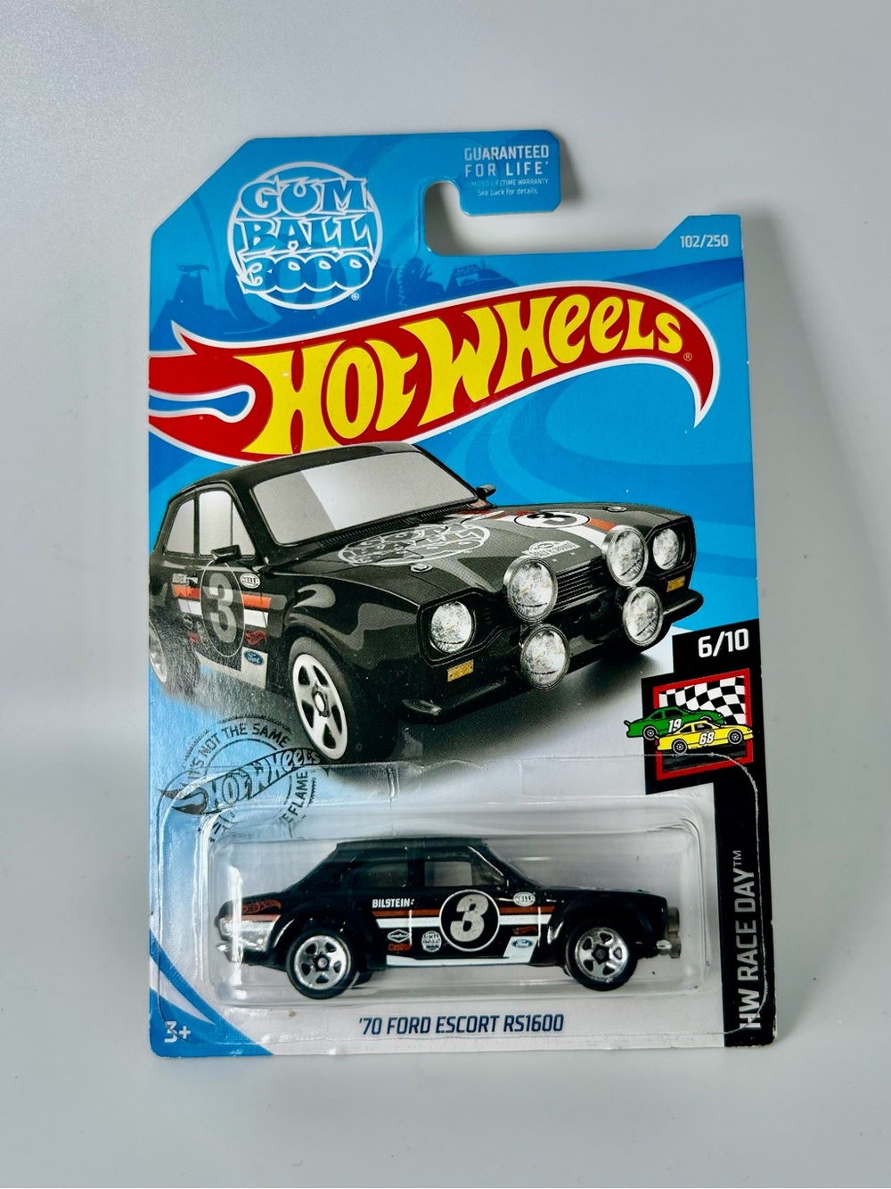 Hot Wheels HW Race Day ‘70 Ford Escort RS1600 Black GumBall 3000 6/10 2017 #102